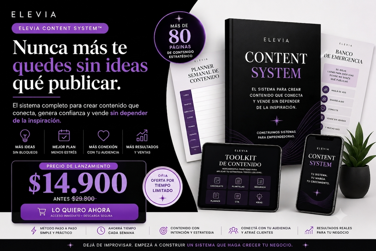 Creá un Año de Contenido con un Solo Sistema | ELEVIA Content System™
